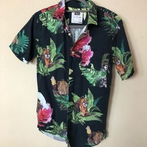 Star Wars Ewok flower button down